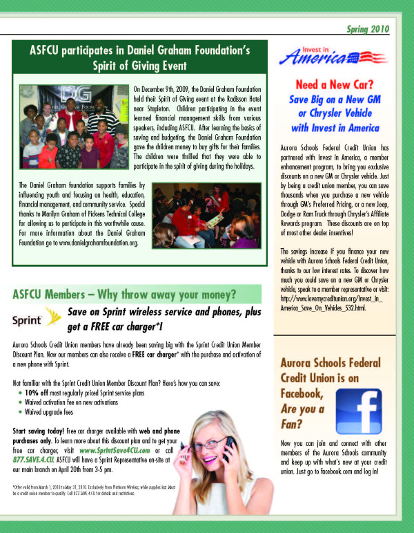 Aurora Schools Federal Credit Union Invest in America best practices